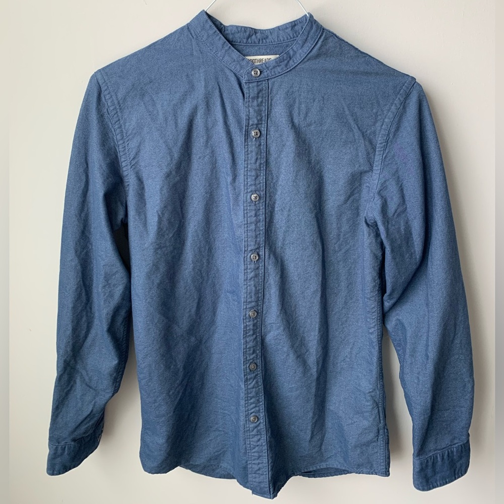 Men's Denim Blue Button-Up Shirt